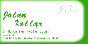 jolan kollar business card